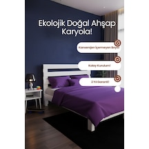 Urban New Model Masif Ahşap Karyola Kolay Kurulum Fırınlanmış İthal Sibirya Çamı 120x200 Yatak Uyumlu - Beyaz