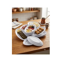 2 Adet Kırılmaz Melamin Oval Kayık Tabak Orta Salata Tabağı 30 X 19 Cm - Beyaz Beyaz
