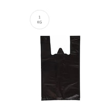 Tedar Siyah Atlet Poşet Büyük Boy 32x57 Cm Takriben 72 Adet 1 Kg Najmaddin
