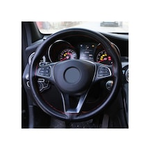 Hyundai Accent Era Deri Direksiyon Kılıfı Kokusuz Düz Model Kırmızı Dikişli Siyah