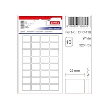 Tanex Etiket Ofc-110 Beyaz 16X22 Mm