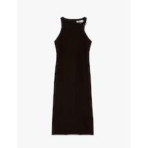 Koton Halter Yaka Metal Aksesuarlı A Kesim Kolsuz Uzun Elbise Kahverengi 6sak80112uw Kahve