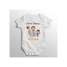 Babylimon Canımız Babamız Seni Çok Seviyorum Yazılı Baskılı Bebek Zıbını Beyaz - 132207267 Beyaz