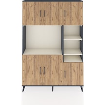 Arges Dolap 10 Raflı 6 Kapaklı 132x30x195 Antrasit-çam/aytaşı Antrasit
