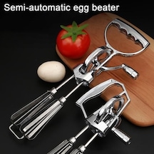 Ulzyvf Yumurta Yönlü Temizlemesi Sap Paslanmaz Mutfak Mikser Manuel Mağaza Kolay Kafa Ergonomik El Döner Çok Çırpma Çırpıcı Çift Çelik Blender Aleti Me Gümüş