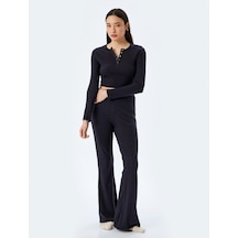 Koton Beli Bağlama Detaylı İspanyol Paça Pijama Altı Gri 5wlk40310mk Gri