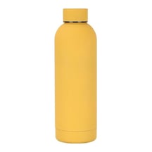 Paslanmaz Çelik 500 Ml Küçük Ağızlı Şişe Açık Spor Araba Taşınabilir Termos Sarı