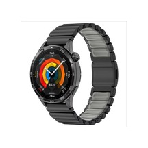 Samsung Galaxy Watch 3 45mm Uyumlu Krd-151 22mm Metal Silikon Kordon - Siyah-gri