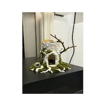 Terraryum Ve Akvaryum İçin Sarmaşıklı Ağaç Kütüğü Mağara / Saklanma Alanı 18cm