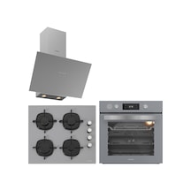 Silverline BO65P4S01- CS5700E6S01 - 3481 Flam Gri Cam Ankastre Set