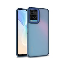 Vivo Y32 Kılıf Renkli Kenar Arkası Şeffaf Flora Silikon Kılıf