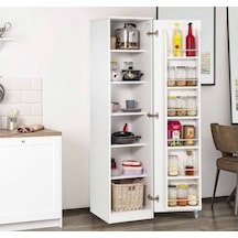 Beyaz Çok Amaçlı 165 Derece Açılabilir Tek Kapaklı Kiler Dolap