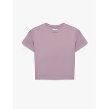 Koton Pamuklu Slim Fit Kısa Kollu Bisiklet Yaka Spor Tişört Lila 6sak10353nk
