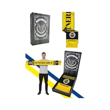 Fenerium Unısex Sarı Lacivert Fenerbahçe Dokuma Atkı Lazer Kutu Hediyeli
