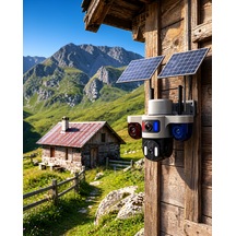 Güneş Enerjili Çift Lensli 9mp Akıllı Kamera 2 Yıl li