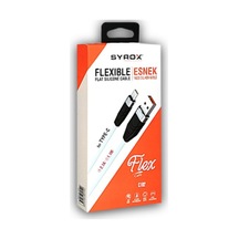 Syrox SYX-C105 1.1 M Yassı Silikon Kablo Siyah Beyaz 001