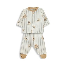 Civil Baby Fiyonklu Ayılar Empirme 1-9 Ay Pijama Takımı - Ekru