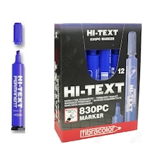 Hi-Text Permanent Kalemi Mavi 12Li Paket Kesik Uç
