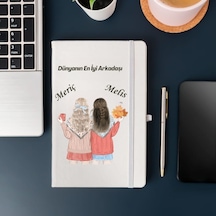Arkadaşlara Özel İsim Yazılı Tasarımlı Defter Beyaz