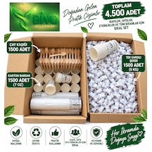 Karton Bardak Çay Kaşık Sargılı Şeker Süper Set 1500+1500+1500 Adet Diğer
