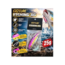 Goture 25 Gr Jig 3d Gözlü Parlak Reflektörlü Güçlü Iğneli Metal Balık Av Yemi