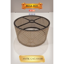 Antik Çağ Hasır Lambader Başlığı 35 Cm Mega Boy