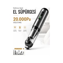 Şarjlı El Süpürgesi Kablosuz 20000pa Güçlü Emiş, Dijital Ekran, Type C 120w