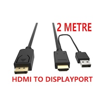 Hdmi To Displayport 2 Metre Çevirici Dönüştürücü 4413P Adaptor Ka