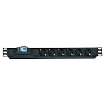 Ager 19" 1U 6Lı Sigortalı Priz Modülü Metal Gövdeli Aa-Prz01U19-