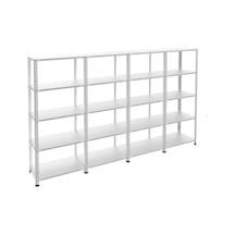 5 Katlı 4'lü Galvaniz Çelik Raf - Depo, Arşiv, Kiler, Dosya, Market Rafı 31x60 Cm-200 Cm-0.70 Mm