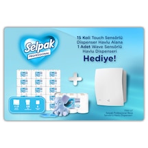 Selpak Professional Touch Sensörlü Havlu 135 M 6'lı X 15 Koli + Wave Sensörlü Havlu Dispenseri Hediyeli