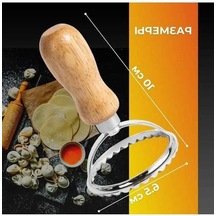 Besthome1 Diifa Gıda Kalıbı: Inox Ve Ahşap Somun, Manti/vareniki/kek Şekillendirici, Kenarları Pürüzsüz, Yıkama Kolay, 10x6.5 C Ahşap