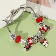 Mickey Mouse Charmlı Bileklik Gümüş