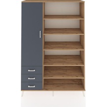 Hyperion Dolap 9 Raflı 3 Çekmeceli 3 Kapaklı 132x44x195 Çam-antrasit/antrasit Antrasıt/antrasıt