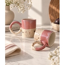 Pembe Artistik Sırlı Espresso Fincanı Açık Pembe