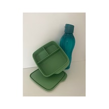 Heran Yanımda Set Doga Eco Şişe 750ml Gizemli Yeşil Bölmeli Beslenme Kabı Yeşil
