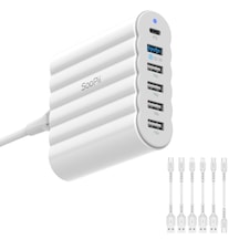 SooPii CS63 PD 3.0+QC3.0+PPS 68W 6 Port Taşınabilir Çoklu Şarj İstasyonu