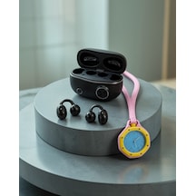 Şarj Kutulu Kablosuz Kulaklık Ve Pembe Çanta Charm Saat Model