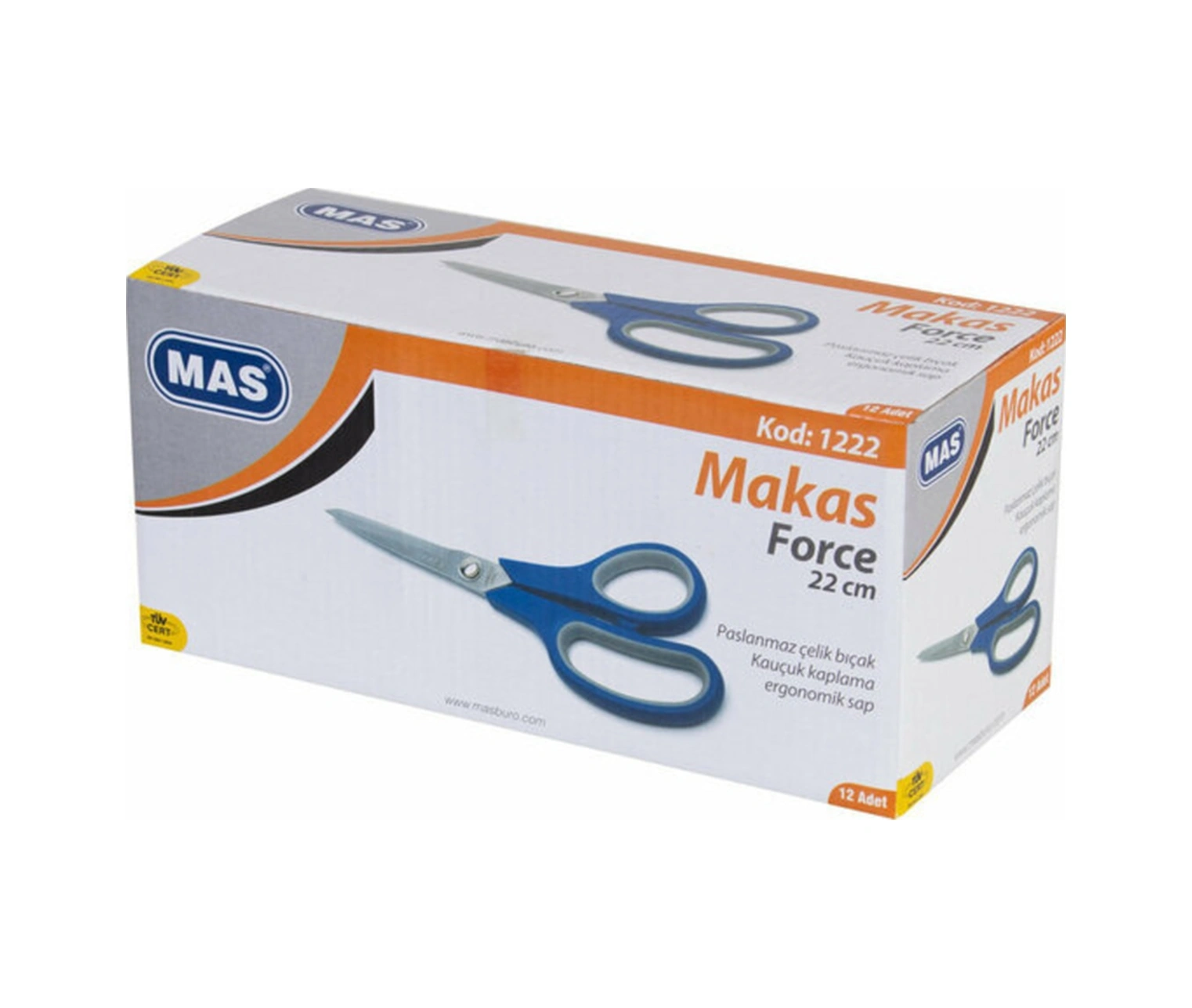 1222 Force Makas 22cm 2207 Paket 12 Adet