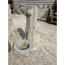 Dekoratif Bahçe Kütük Görünümlü Beton Çeşme Barbekü Gross
