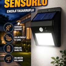 Solar Panel Güneş Enerjili 20 Led Hareket Sensörlü Duvar Lambası