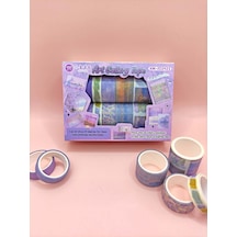 Art Vintage Washi Tape Bant Yapışkanlı Maskeleme Kağıdı Desenli Bant 12'li - Mor Claude Monet Tabloları 1