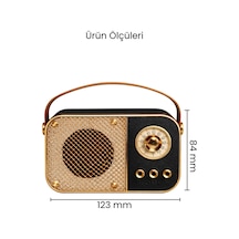Nostaljik Bluetooth Hoparlör Bluetooth 5.2 Usb & Tf Kart Destekli Led Taşınabilir Speaker