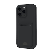 Apple Uyumlu   iPhone 16 Plus Kılıf Kelvin Kartvizitli Silikon - Siyah