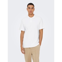 Only & Sons Ben Erkek Beyaz Polo Tişört 22035825-bw