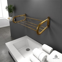 İsaoğlu Yapı Mat Gold Havluluk Otel Tipi Raf Havluluk Fırçalanmış Mat Gold Premium Havluluk Gold