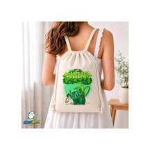 Ghostbastır Design Balbasaur Büzgülü Keten Çanta C023 Bej