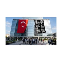 Mustafa Kemal Atatürk Altın İmza Ay Yıldız Bayrak Bayrak Ve Türk Bayrağı Premium Raşel Kumaş 2'li Set 10x15 Metre Ata59 Diğer