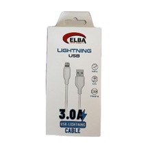 Elba Elb27-ıos 1mt iPhone Uyumlu Lightning 3a Hızlı Şarj Hasırlı Şarj Kablosu Beyaz