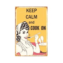 Kuşe Kağıt Duvar Posteri Keep Calm And Cook On Retro Vintage Drtr0029